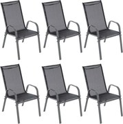 GARTHEN Kerti szék rakásolható 6db antracit