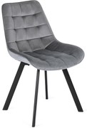 Étkezőszék RICK bársony bevonattal, szürke