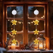 LED-es karácsonyi fényfüzér Hópehely ablakra 2 db elemes