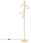 Klasszikus állólámpa arany üveggel 5-lámpás - Elien