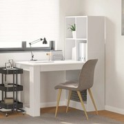 Asztal polcokkal tárolóval Fehér 122 x 67 x 145 cm Faanyag