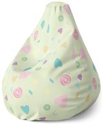 Pear babzsák szívecskék és spirálok, színes