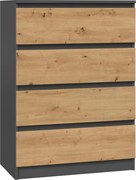 M4 70 fiókos szekrény, antracit-tölgy