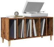 antik fa színű szerelt fa hanglemezszekrény 100 x 38 x 48 cm