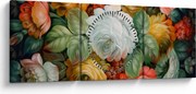 A festett virágcsokor képe (órával) (90x30 cm)