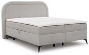 Világosszürke ágyneműtartós boxspring ágy 180x200 cm Ornes – Ropez