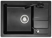 Nils gránit mosogató mintás fekete 5 az 1-ben készlet