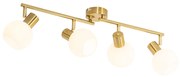 Okos mennyezeti spotlámpa arany színben, opálüveggel, 4 lámpás, állítható, 4 Wifi P45-tel - Anouk