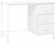 fehér acél ipari stílusú íróasztal fiókokkal 105 x 52 x 75 cm