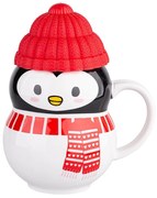 Altom Penguin karácsonyi bögre szilikon tetővel, 350 ml