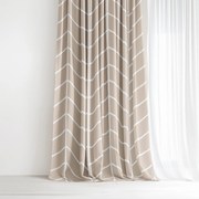 Goldea pamut függöny - fehér cikkcakk bézsen 140x150 cm