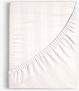 Goldea körgumis damaszt lepedő - krémszínű csíkos 90 x 200 cm