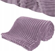 Takaró 160x200 Lila Mikroszálas Dombornyomott Puha Ágytakaró Bordázott