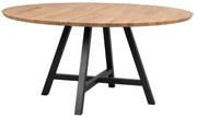 Kerek étkezőasztal tölgyfa asztallappal 150x150 cm Carradale - Rowico