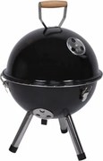Mini faszenes grill vízforralóval  kerek hordozható fekete