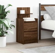 2 db barna tölgy éjjeliszekrények 2 fiókkal 38x34x80 cm