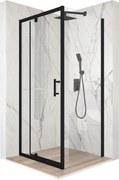 Zuhanykabin 100x100cm billenőajtó fekete Esg üveg 6mm bevonat