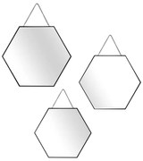 Hatszögletű tükör szett, 3 db, fekete - EXOPLANETE
