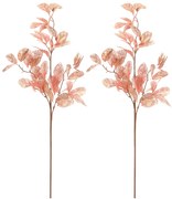 Karácsonyi ágak aranyozott levelekkel, 2 db,rózsaszín, 85 cm