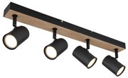 Globo 57911-4BW - Spotlámpa ROBBY 4xGU10/35W/230V fekete/barna