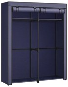 Szövet szekrény, ruhatartó elválasztóval, kék