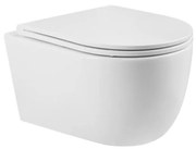 Erga Bella, függő wc csésze Rimless Tornado Flush 530x365x365 mm + wc ülőke lassan záródó, fehér, ERG-V03-YT-1106-WH