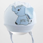 Pamut baba sapka New Baby  Happy Elephant blue, vel. 56/62