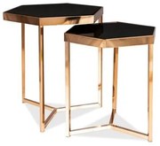 Milos dohányzóasztal szett Fekete - Pezsgőszín