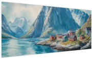 Kép - Norvég falu (120x50 cm)