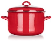 Banquet Milton zománcozott edény fedővel piros , 24 cm, 5,9 l, 24 cm