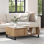 Dohányzóasztal fiókkal kézműves tölgy 90 x 60 x 35 cm Faanyag