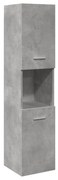 betonszürke szerelt fa függő fürdőszobaszekrény 30x30x130 cm