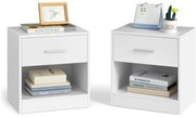 Éjjeliszekrény, 2 darabos szett, fiókkal 28 x 39 x 41 cm fehér
