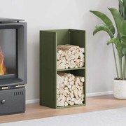 olívazöld hidegen hengerelt acél tűzifatároló 40x30x80 cm