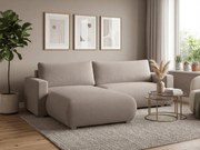 Bézs színű kinyitható sarokkanapé TAFIRA, kétoldalas