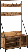 vidaXL Ruhafogó polcokkal tárolóval Öreg fa 100 x 41 x 184 cm Faanyag