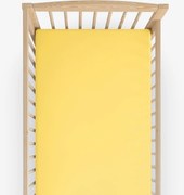 Goldea gyermek pamut lepedő kiságyba - sárga 60 x 120 cm