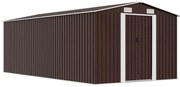 vidaXL barna fém kerti fészer 257 x 489 x 181 cm