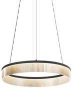 Modern függőlámpa fekete 59cm LED-del, 3 lépésben dimmelhető - Anello csillár
