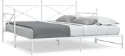 Daybed with Trundle without Mattress White 100x190 cm acél