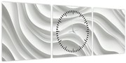 Kép - 3D fehér hullámok (órával) (90x30 cm)