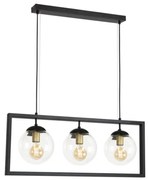 Klausen 113000 - Csillár zsinóron REY 3xE27/7W/230V fekete