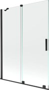 Mexen Velar kétajtós toló zuhanyfal 130 x 150 cm, átlátszó, fekete - 896-130-000-01-70