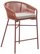 Yanet kerti bárszék terrakotta színű húrozással, magasság 85 cm - Kave Home