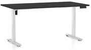 Állítható magasságú asztal OfficeTech B, 160 x 80 cm, fehér alap, fekete