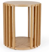 Drum tölgyfa tárolóasztal, ø 53 cm - Woodman