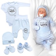 5 részes újszülött szett, Baby Nellys, Made with love, feher 50 (0-1 m) 56 (1-2 m) 56 (1-2 m) 50 (0-1 m) 56 (1-2 m) 50 (0-1 m) 56 (1-2 m) 50 (0-1 50 (0-1 m) 56 (1-2 m)