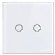 Fehér üveg 2 körös érintő villanykapcsoló