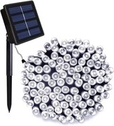 ProGarden 100 LED-es napelemes kerti fényfüzér, hideg fehér, 10 m