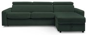 Sötétzöld kinyitható sarokkanapé (variálható) Monaco – Bobochic Paris